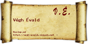 Végh Évald névjegykártya
